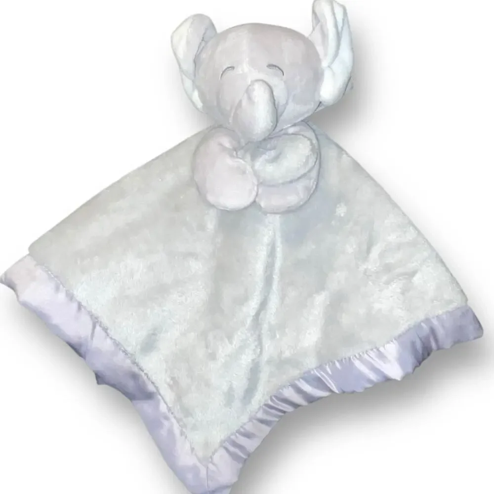 Carters Elephant Lovey Security Blanket Baby Safe Stitched Eyes Gray Nursery 14